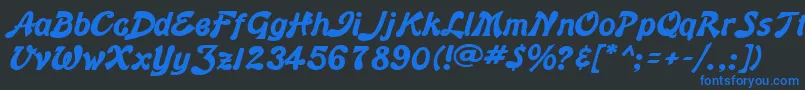 BannerBold Font – Blue Fonts on Black Background