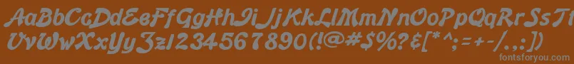Fonte BannerBold – fontes cinzas em um fundo marrom