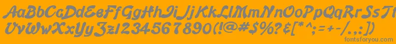 Czcionka BannerBold – szare czcionki na pomarańczowym tle