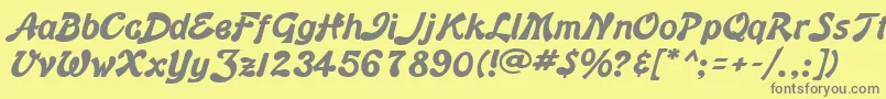 フォントBannerBold – 黄色の背景に灰色の文字