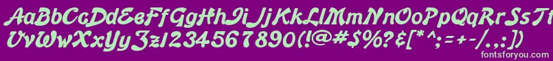 BannerBold Font – Green Fonts on Purple Background