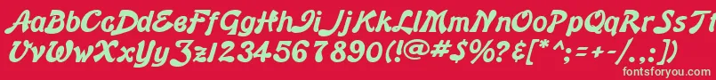 BannerBold Font – Green Fonts on Red Background