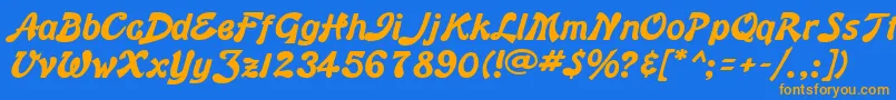 BannerBold Font – Orange Fonts on Blue Background
