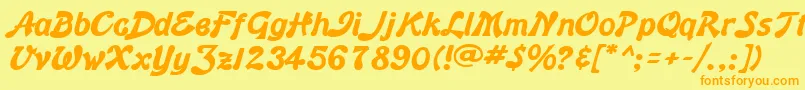 BannerBold Font – Orange Fonts on Yellow Background