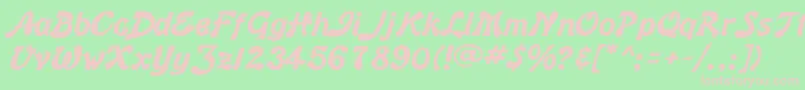 BannerBold Font – Pink Fonts on Green Background