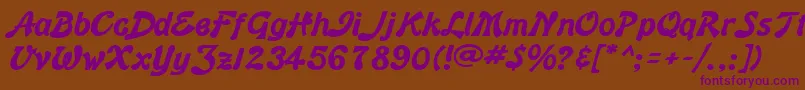 BannerBold Font – Purple Fonts on Brown Background