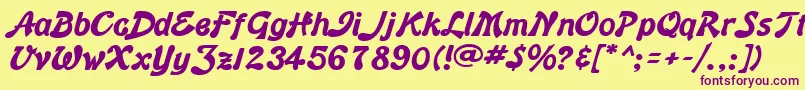 BannerBold Font – Purple Fonts on Yellow Background