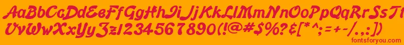 BannerBold Font – Red Fonts on Orange Background