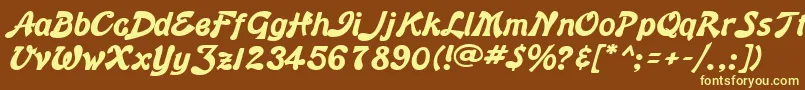 BannerBold Font – Yellow Fonts on Brown Background