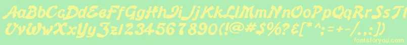 BannerBold Font – Yellow Fonts on Green Background