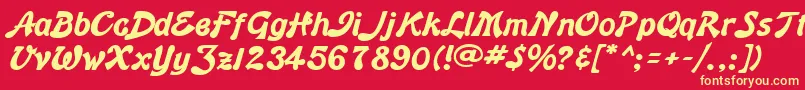 BannerBold Font – Yellow Fonts on Red Background