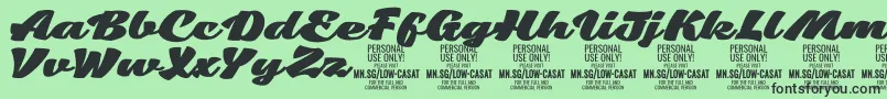 LowcasatfatPersonalUse Font – Black Fonts on Green Background