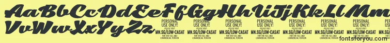 LowcasatfatPersonalUse Font – Black Fonts on Yellow Background