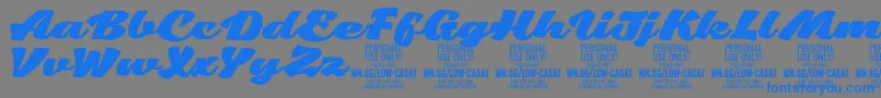 LowcasatfatPersonalUse Font – Blue Fonts on Gray Background