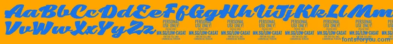 LowcasatfatPersonalUse Font – Blue Fonts on Orange Background