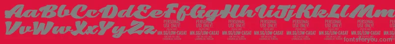 LowcasatfatPersonalUse Font – Gray Fonts on Red Background