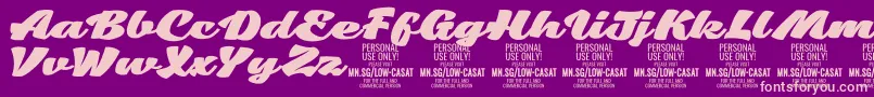 LowcasatfatPersonalUse Font – Pink Fonts on Purple Background