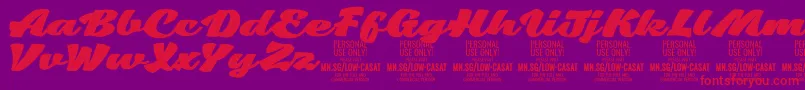 LowcasatfatPersonalUse Font – Red Fonts on Purple Background