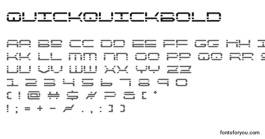 A fonte QuickquickBold – alfabeto, números, caracteres especiais