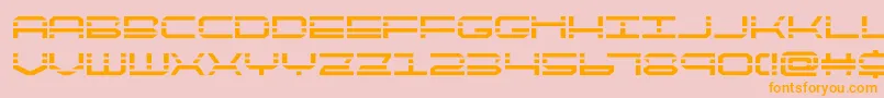 フォントQuickquickBold – オレンジの文字がピンクの背景にあります。