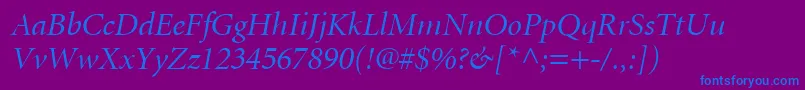 AtlantixDisplaySsiDisplayItalic Font – Blue Fonts on Purple Background