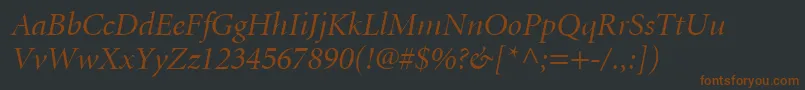 Шрифт AtlantixDisplaySsiDisplayItalic – коричневые шрифты на чёрном фоне