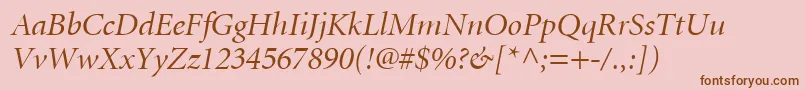 Fonte AtlantixDisplaySsiDisplayItalic – fontes marrons em um fundo rosa