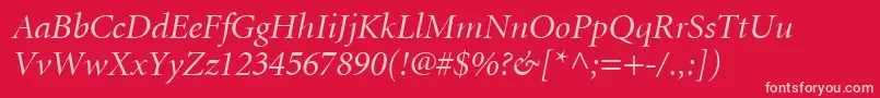 AtlantixDisplaySsiDisplayItalic Font – Pink Fonts on Red Background