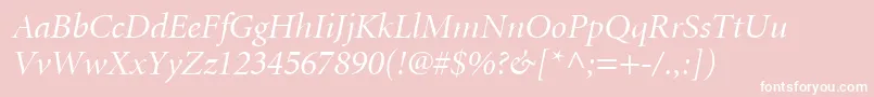 AtlantixDisplaySsiDisplayItalic-Schriftart – Weiße Schriften auf rosa Hintergrund