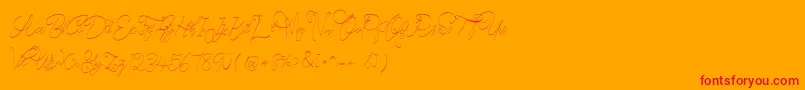 CeciliaScript-Schriftart – Rote Schriften auf orangefarbenem Hintergrund