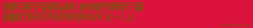 フォントOpusmagnuslasercond – 赤い背景に茶色の文字