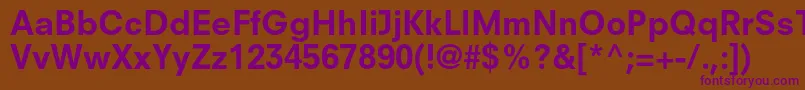 NeuzeitsltstdBookheavy Font – Purple Fonts on Brown Background