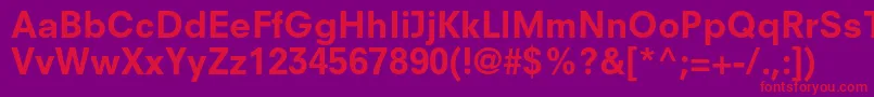 NeuzeitsltstdBookheavy Font – Red Fonts on Purple Background