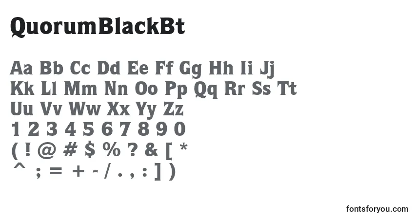 QuorumBlackBtフォント–アルファベット、数字、特殊文字