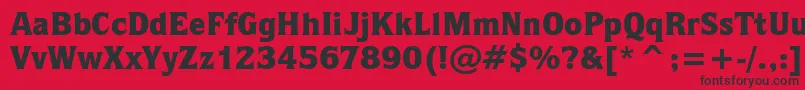 フォントQuorumBlackBt – 赤い背景に黒い文字