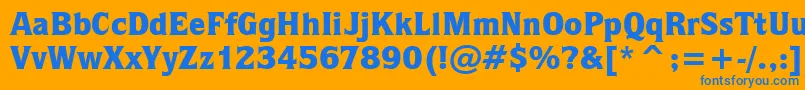 QuorumBlackBt Font – Blue Fonts on Orange Background