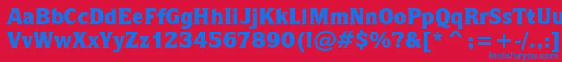 QuorumBlackBt Font – Blue Fonts on Red Background