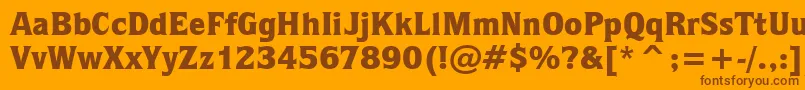 Police QuorumBlackBt – polices brunes sur fond orange