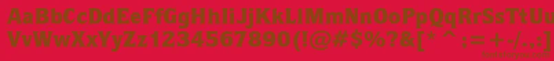 フォントQuorumBlackBt – 赤い背景に茶色の文字