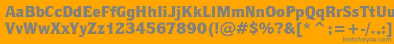 フォントQuorumBlackBt – オレンジの背景に灰色の文字