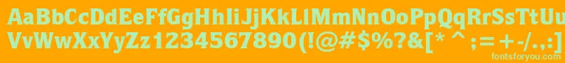 QuorumBlackBt Font – Green Fonts on Orange Background