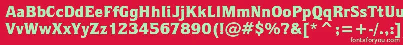 QuorumBlackBt Font – Green Fonts on Red Background
