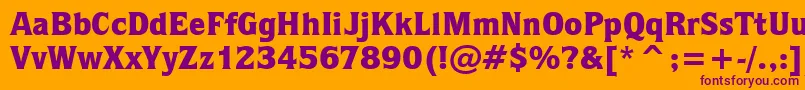 QuorumBlackBt Font – Purple Fonts on Orange Background
