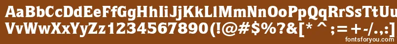 Czcionka QuorumBlackBt – białe czcionki na brązowym tle