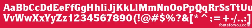 フォントQuorumBlackBt – 赤い背景に白い文字
