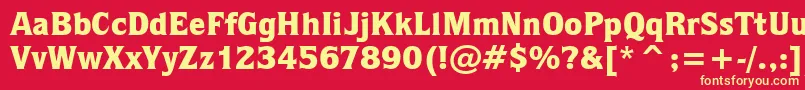 QuorumBlackBt Font – Yellow Fonts on Red Background