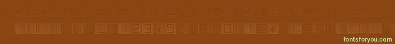 フォントBackToHeavyCoatFatGroundPoint – 緑色の文字が茶色の背景にあります。