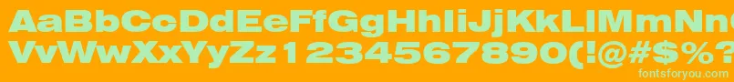 Swiss721BlackExtendedBt Font – Green Fonts on Orange Background