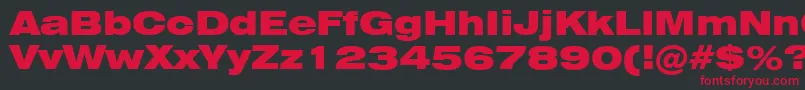 Swiss721BlackExtendedBt Font – Red Fonts on Black Background