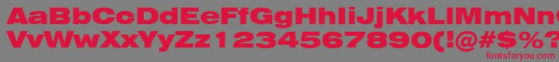 Swiss721BlackExtendedBt Font – Red Fonts on Gray Background